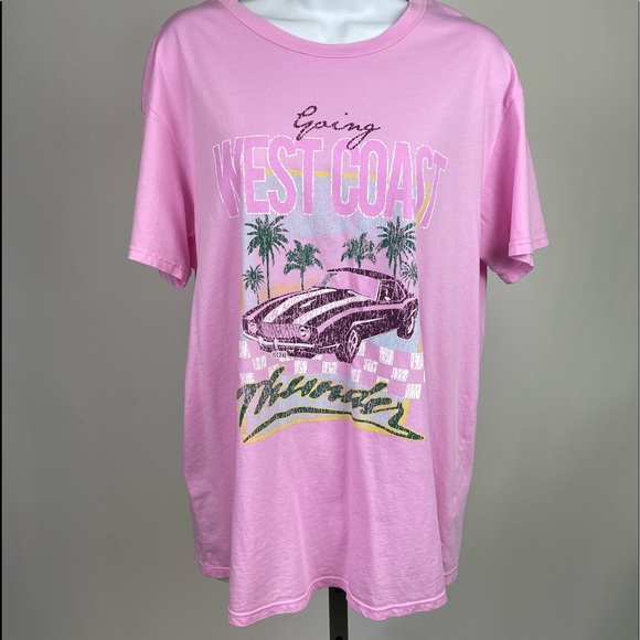 Show Me Your MuMu Tops - Show Me Your Mumu Travis Graphic Tee “Going West Coast” Pink Small Medium